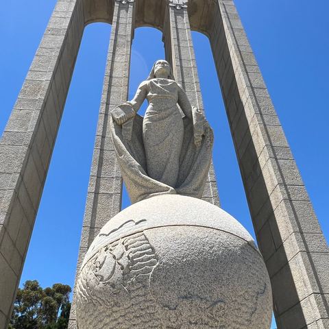 Detail of the Huguenot Monument